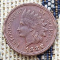 США 1 цент 1887(8) года, Индеец.