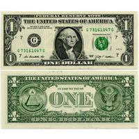 США. 1 доллар (образца 2009 года, G, Чикаго, P530, UNC)
