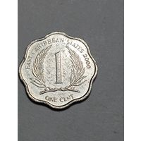 Карибы 1 цент 2000 года .