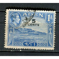 Британский протекторат Аден - 1951 - Надпечатка 5С на 1А - [Mi.37] - 1 марка. Гашеная.  (Лот 42Fe)-T25P13