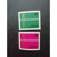 ФРГ 1971 Серия из двух марок "ЕВРОПА СЕПТ (EUROPA CEPT)" (чистые**) Мi.675-676