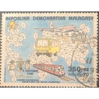 Мадагаскар. 1990 год. Авиапочта. Всемирный день почтовой марки. Mi:MG 1271. Почтовое гашение.