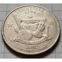 США 1/4 доллара, 2002 Квотер штата Теннесси     D    ( 1-9-1 )