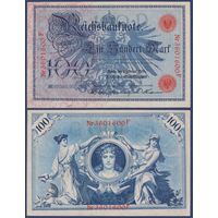 Германия, 100 марок 1908 г., P-33 (красные печати), XF+