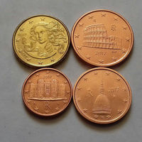 Набор евро монет Италия 2017 г. (1, 2, 5, 10 евроцентов)
