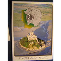 Открытка  Замок Mont Saint-Michel (Мон Сен-Мишель), Нормандия, Франция