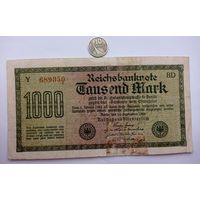 Werty71 Германия 1000 марок 1922 банкнота
