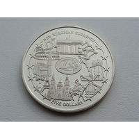 Либерия. 5 долларов 2001 год UC#120 "Новая европейская валюта - евро"