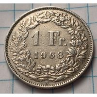 Швейцария 1 франк, 1968     B     ( 2-10-3 )
