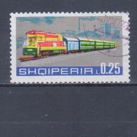 [1021] Албания 1972. Поезда.Локомотивы. Гашеная марка.