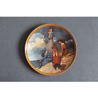 Тарелка коллекционная [США, Knowles, Ожидание на берегу (Норман Роквелл), Bradex #84-R70-4.2] D=21,5см.