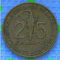 Западная Африка 25 франков 2007 года. Бенин, Буркина-Фасо, Гвинея-Бисау, Кот-д'Ивуар, Мали, Нигер, Сенегал.
