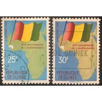 Гвинея. 1960 год. 2-я годовщина независимости Гвинеи. Полная серия 2 марки. Mi:GN 54-55. Почтовое гашение.