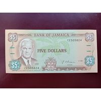 Ямайка 5 долларов 1991 UNC