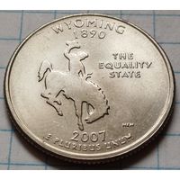 США 1/4 доллара, 2007 Квотер штата Вайоминг      P    ( 1-4-1 )