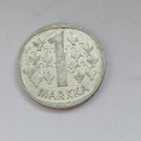 1 марка Финляндии 1966 года. Серебро 350. Монета не чищена, в блеске. 62