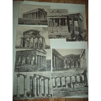 Греческий храм . Комплект из 8 фотографий отобранных проф Иоганном  Джаном. на нем. языке.