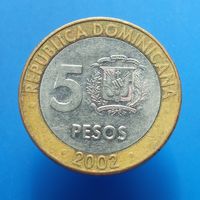 Доминикана 5 песо 2002