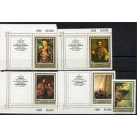 Эрмитаж (Немецкая живопись) СССР 1983 год (5449-5453) серия из 5 марок и 4-х купонов слева