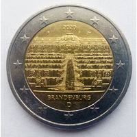 Германия 2 евро 2020 Бранденбург дворец Сан-Суси в Потсдаме F