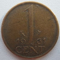 Нидерланды 1 цент 1961 г.