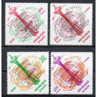 Мирное освоение космоса Гаити 1963 год серия из 4-х марок с надпечатками