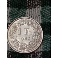 Швейцария 1 франк 1964 серебро