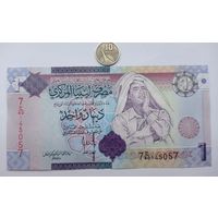 Werty71 Ливия 1 динар 2009 UNC банкнота Муаммар Каддафи