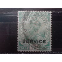 Британская Индия 1912 Король Георг 5 Надпечатка 1/2 анны