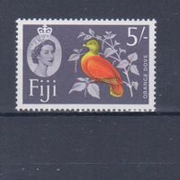 [1539] Британские колонии. Фиджи 1962. Елизавета II.Фауна.Птицы.Оранжевый голубь. Высокий номинал. MNH.Кат.20 е.