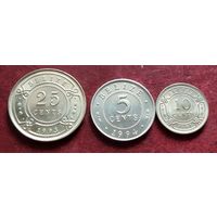Белиз, набор монет 25,10,5 центов 1981-1994 гг.
