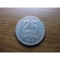 Аргентина 25 центавос 1993