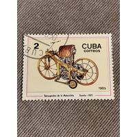 Куба 1985. Ретро мотоциклы. Даймлер 1885. Марка из серии