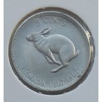 Канада 5 центов 1967 г. 100 лет Конфедерации Канада. В холдере