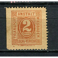 Германия - Висбаден - Местные марки - 1886 - Цифры 2Pf - [Mi.4b] - 1 марка. Чистая без клея.  (Лот 88DA)