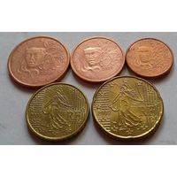 Набор евро монет Франция 2009 г. (1, 2, 5, 10, 20 евроцентов)