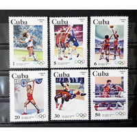 Куба 1983 г. Олимпийские игры в Лос Анжелесе. Спорт, полная серия из 6 марок. Чистые #0092-Ч1P11