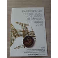 Монета Португалия 2 евро 2021 Летние Олимпийские игры в Токио BU БЛИСТЕР