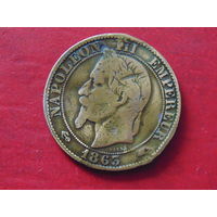 Франция 5 сантимов 1863 г .