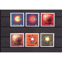 1965 Польша Mi PL 1606-11 - Год спокойного солнца - 6 марок MNH ** Космос