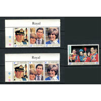 Гернси (Великобритания) - 1981 - Свадьба принца Чарльза и Дианы Спенсер - (есть желтые пятна на клее) - [Mi. 225A-231A] - полная серия - 7 марок. MNH.  (LOT EH40)-T10P26