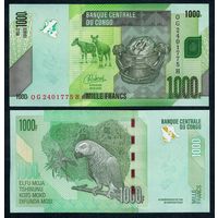 Конго 1000 франков 2022 год. UNC