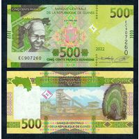 Гвинея 500 франков 2022 год, UNC.