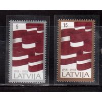 Латвия-1993 (Мих.361-362)  ** , Флаг Латвии