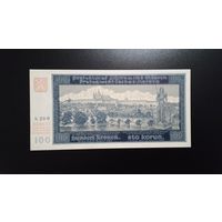 100 крон 1940 год. Протекторат Богемия и Моравия. Перфорация Specimen. UNC.