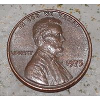 США 1 цент, 1975 Lincoln Cent Без отметки монетного двора (4-10-60)