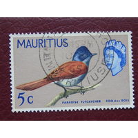 Британский Маврикий 1965 г. Маскаренская райская мухоловка.
