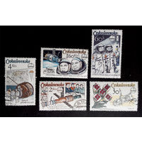 Чехословакия 1979 г. Первый совместный полет в космос СССР - Чехословакия. Интеркосмос, полная серия из 5 марок #0223-K1P22