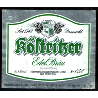 Этикетка пиво Kostritzer Германия б/у Ф306