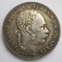 Венгрия 1 форинт 1887 серебро.  28-296